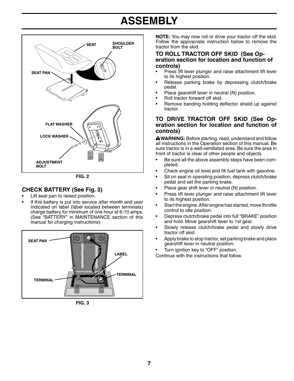 Assembly | Poulan 194598 User Manual | Page 7 / 30