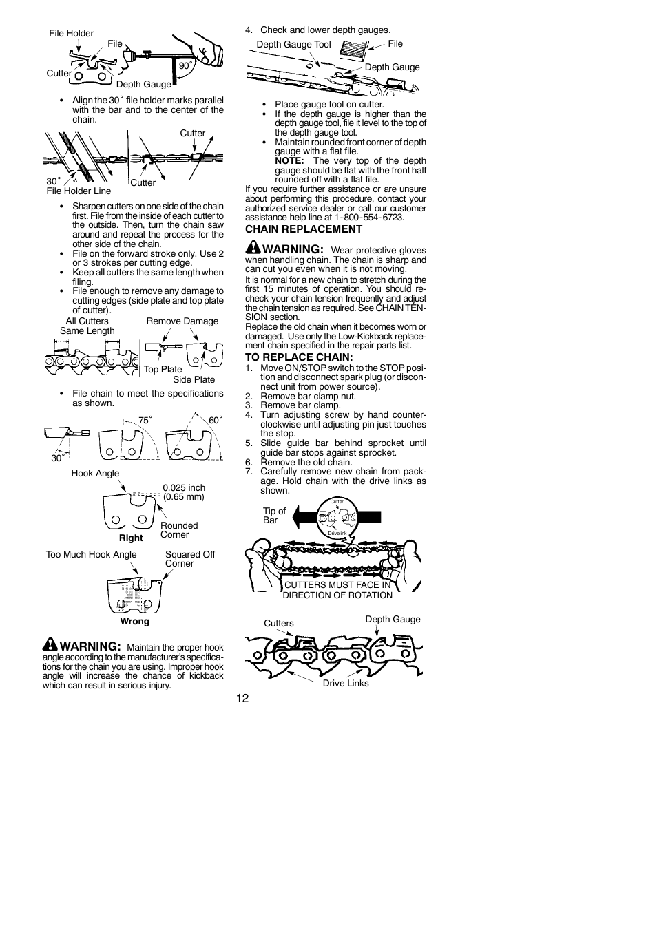 Warning | Poulan PPB5500P User Manual | Page 12 / 14