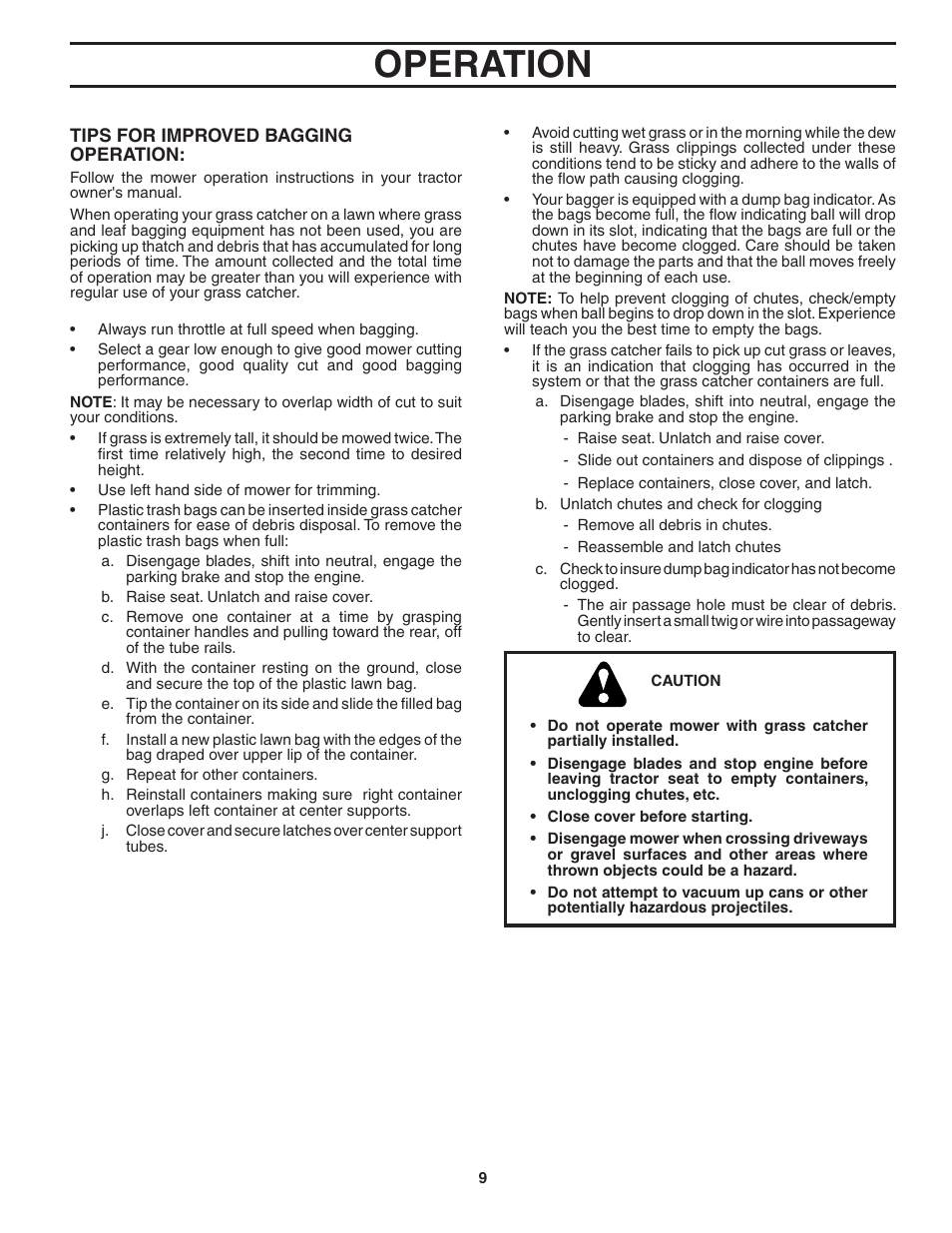Operation | Poulan QC38B User Manual | Page 9 / 13