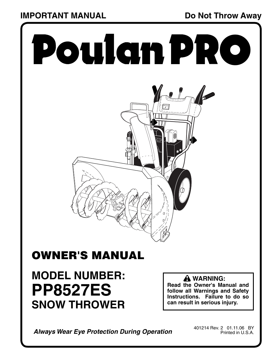 Poulan 96192000301 User Manual | 20 pages