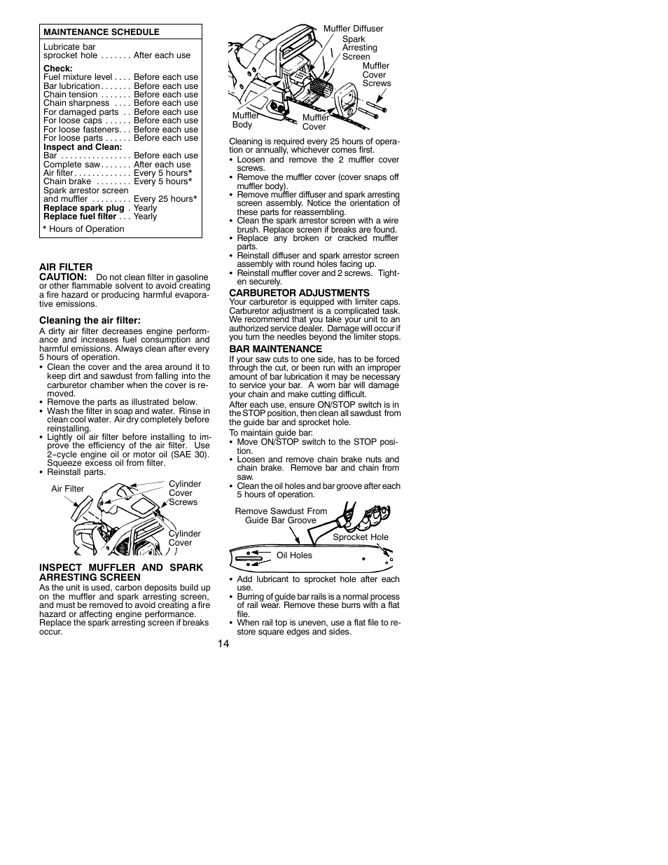 Poulan PRO 220 User Manual | Page 14 / 17