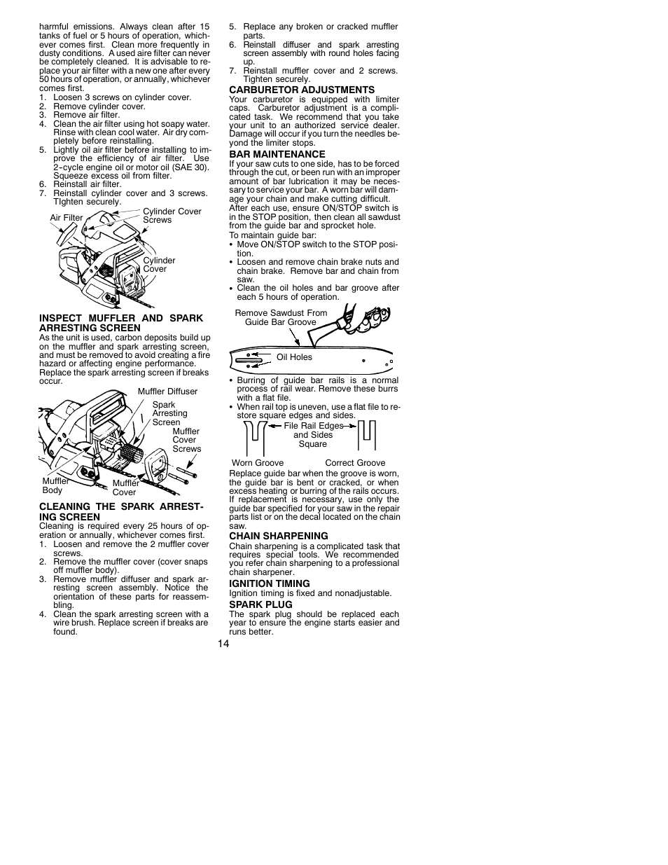 Poulan 2350 User Manual | Page 14 / 17