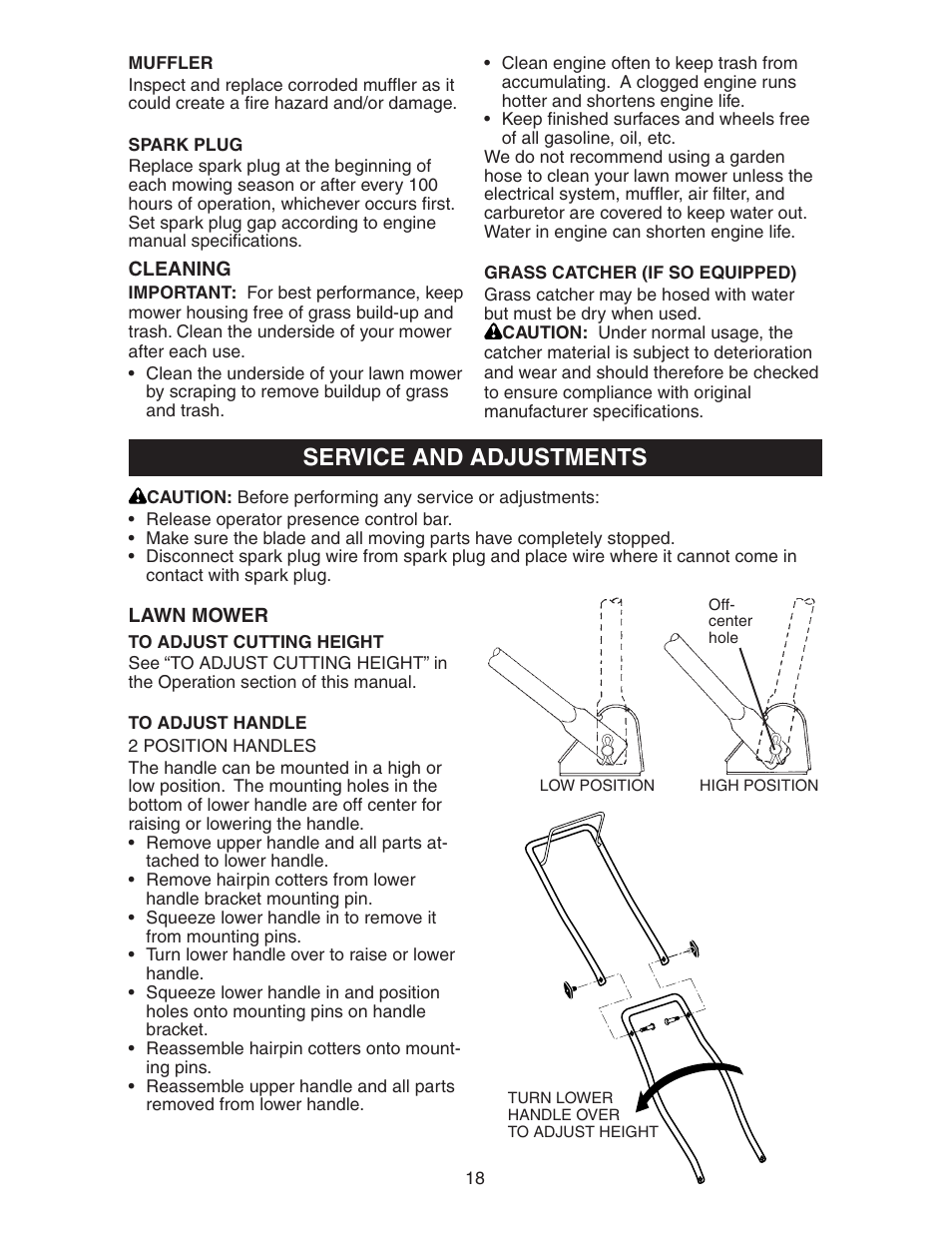 Service and adjustments | Poulan 172782 User Manual | Page 18 / 24