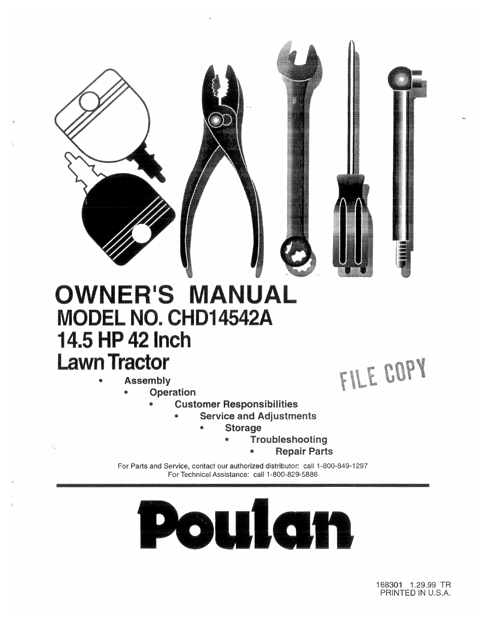 Poulan 168301 User Manual | 42 pages