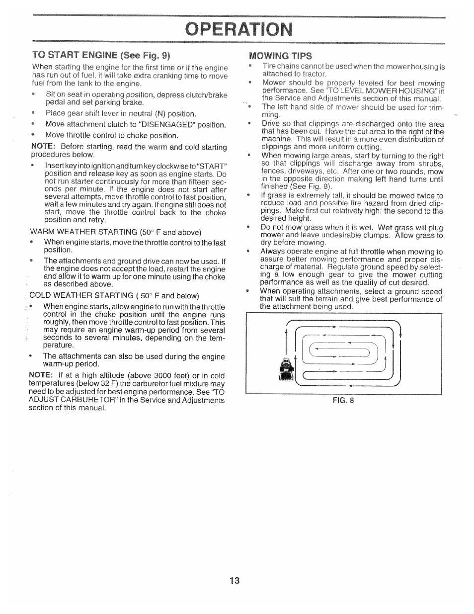 Iu srahf iser f!f| ^'1, Operation | Poulan 168301 User Manual | Page 11 / 42