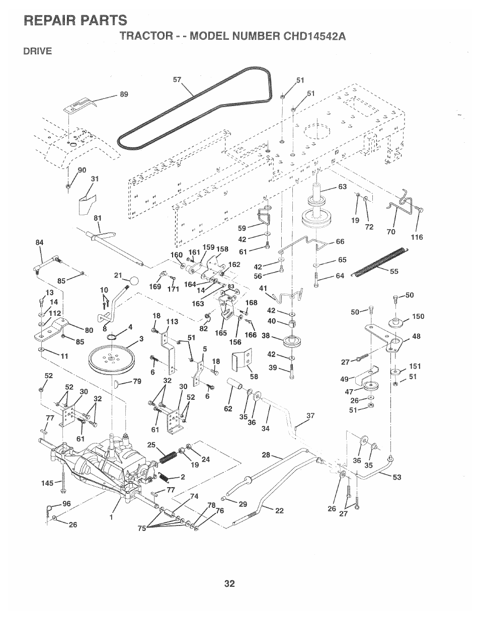 Repair parts | Poulan 168301 User Manual | Page 30 / 42