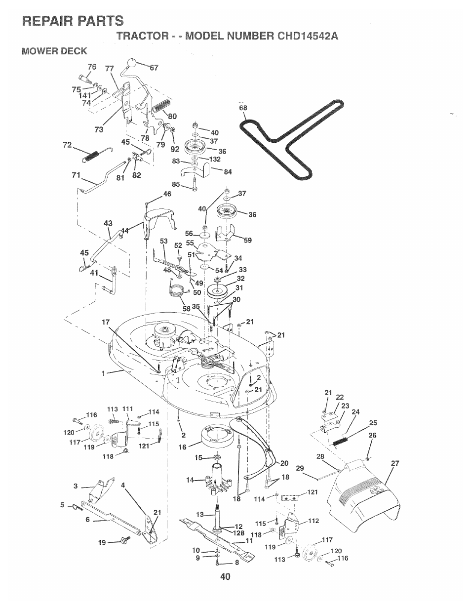 Repair parts | Poulan 168301 User Manual | Page 38 / 42