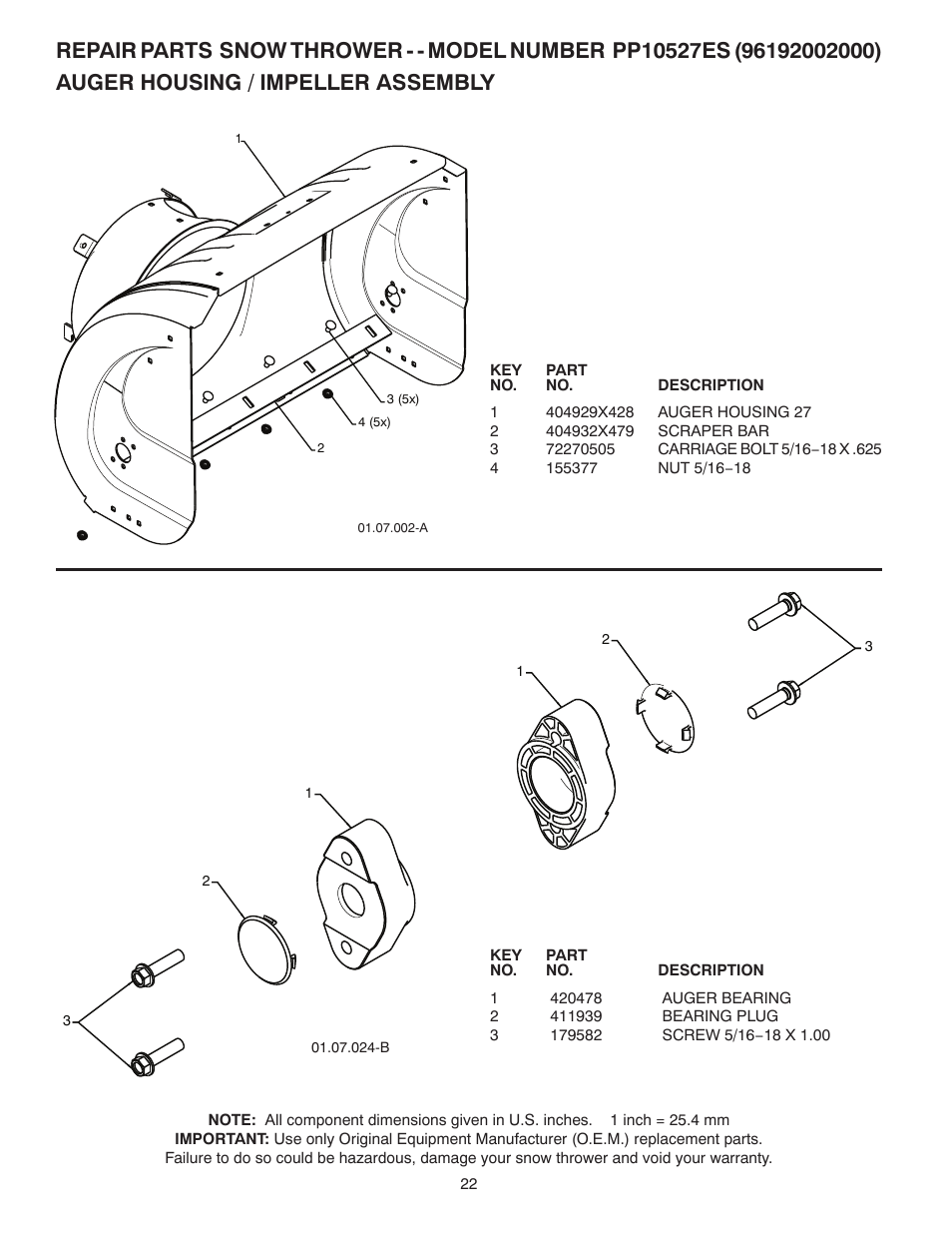 Poulan 96192002000 User Manual | Page 22 / 40