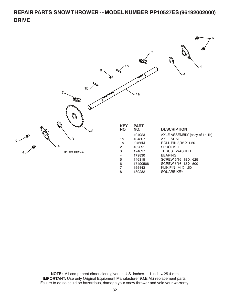 Poulan 96192002000 User Manual | Page 32 / 40