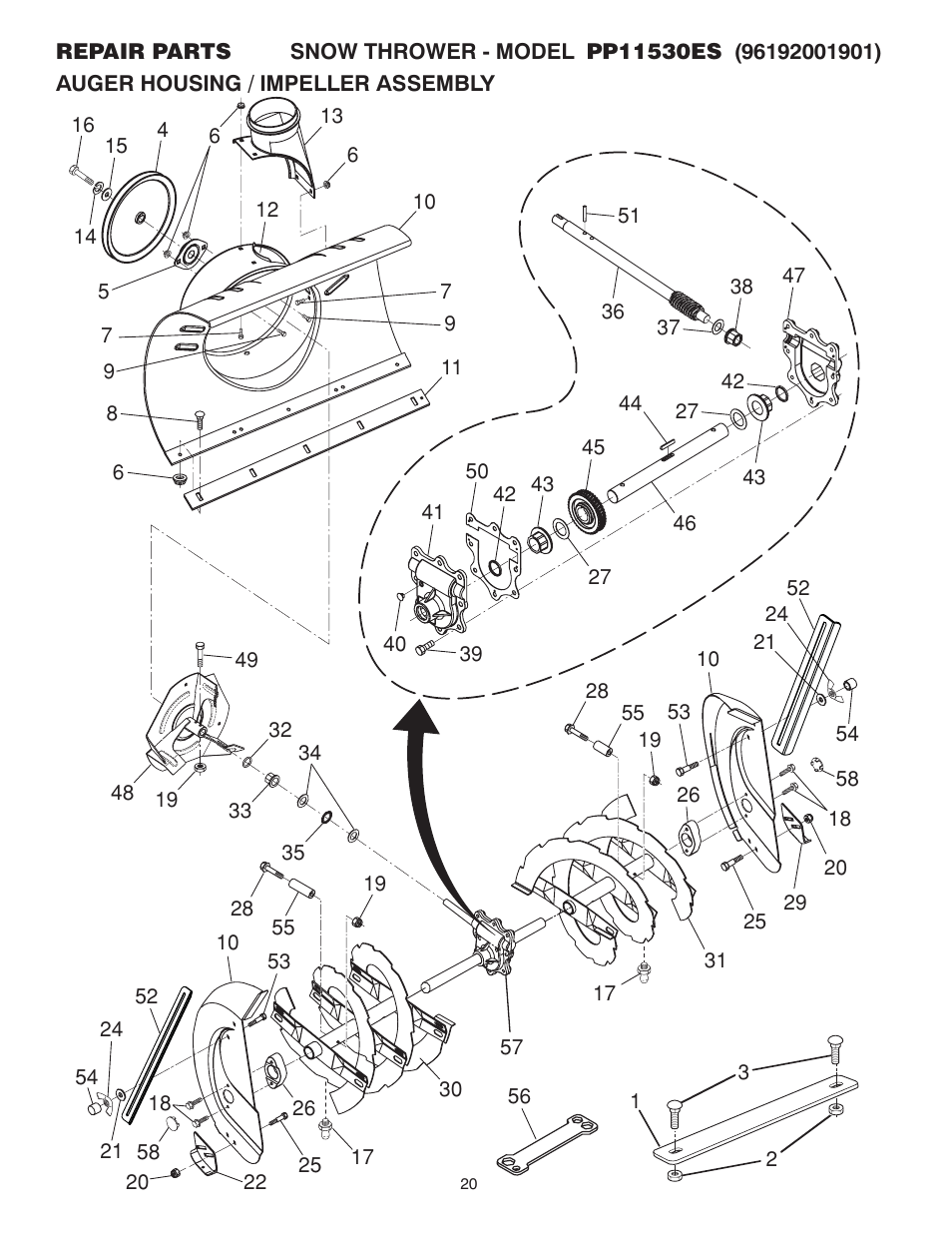 Poulan Pro PP11530ES SNOW THROWER User Manual | Page 20 / 32