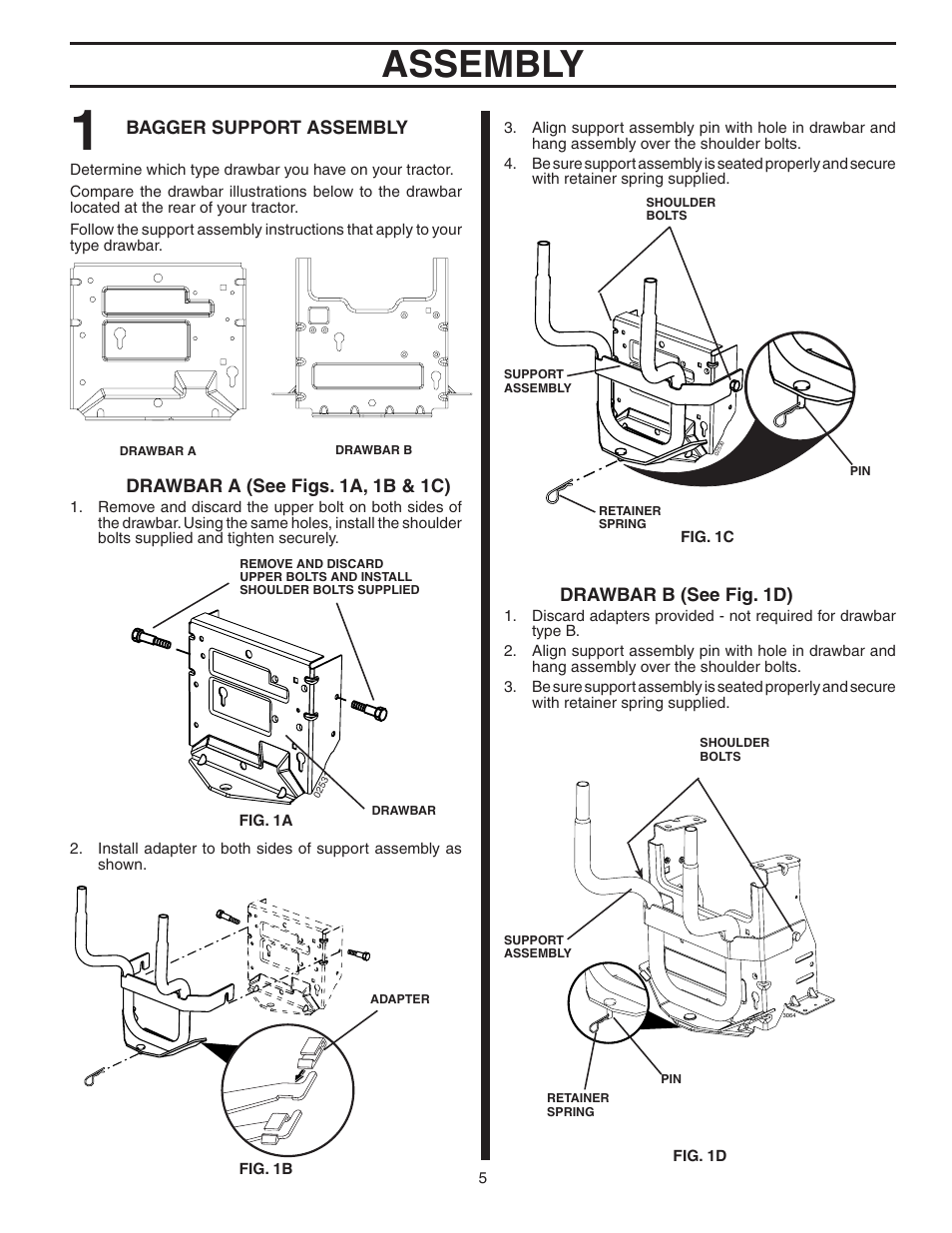 Assembly | Poulan 402345 User Manual | Page 5 / 11