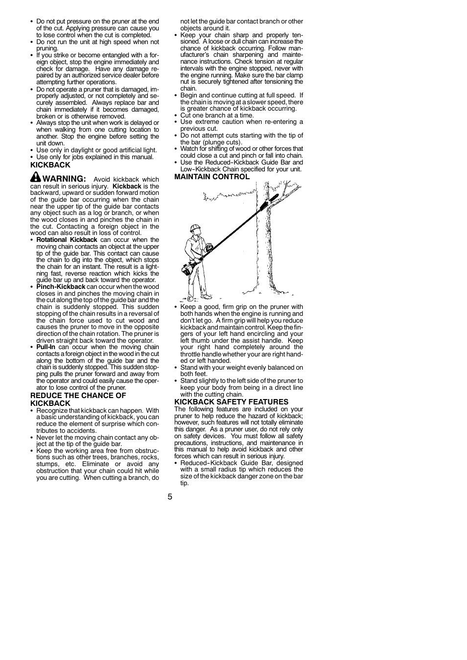 Warning | Poulan Pro PP5000P User Manual | Page 5 / 14