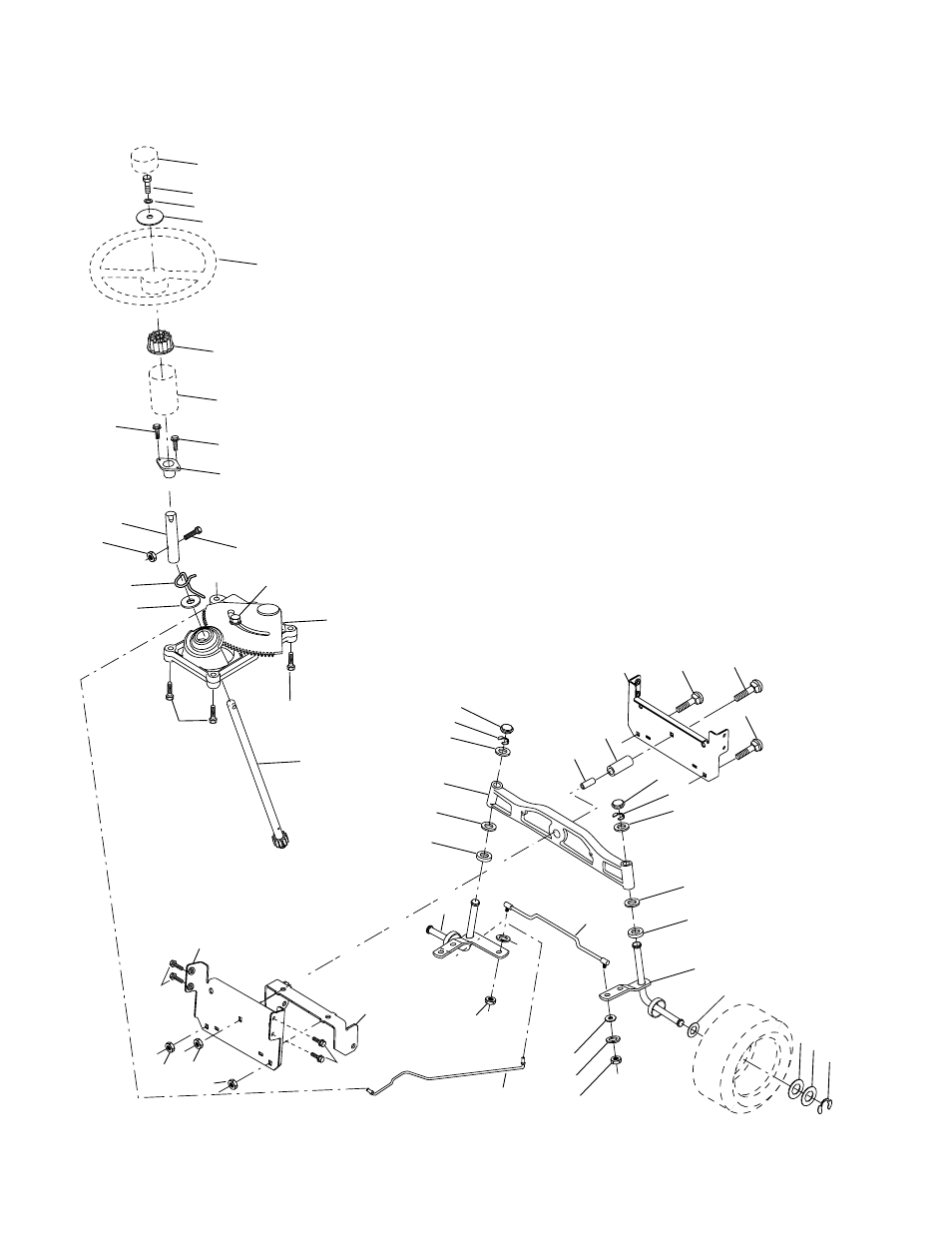 Steering assembly | Poulan 178087 User Manual | Page 36 / 48