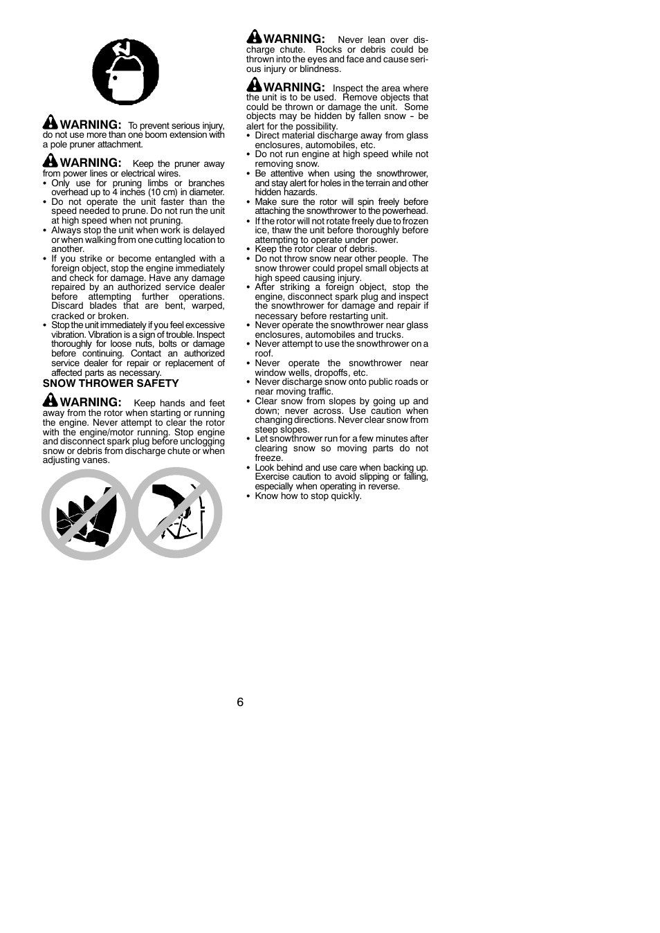 6warning, Warning | Poulan 545123431 User Manual | Page 6 / 17