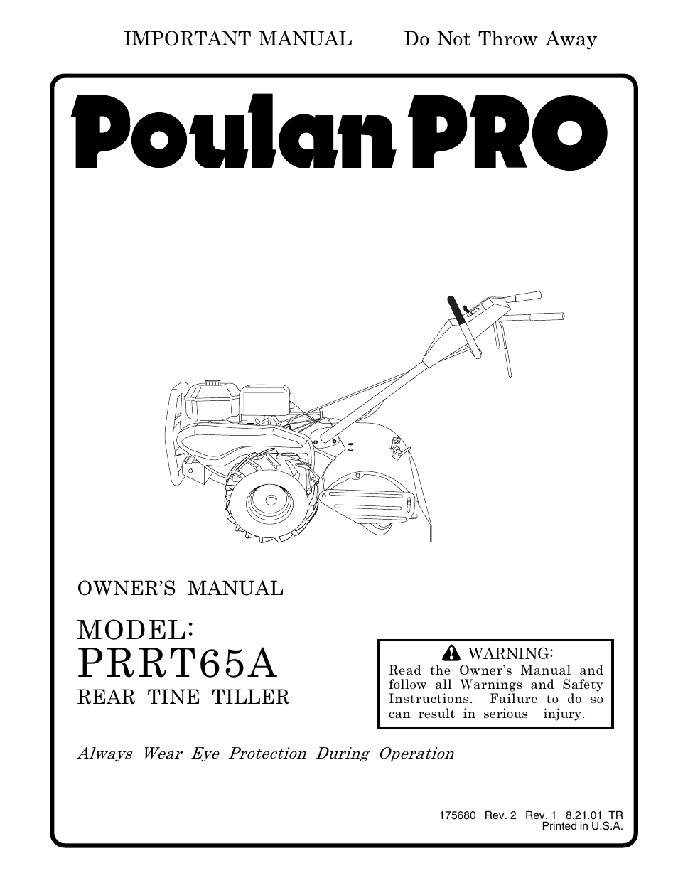 Poulan PRRT65A User Manual | 28 pages