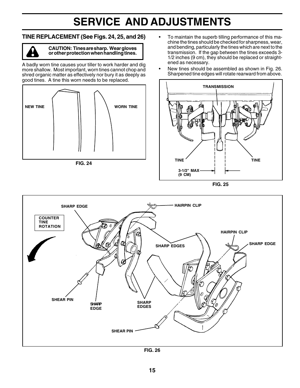 Service and adjustments | Poulan PRRT65A User Manual | Page 15 / 28