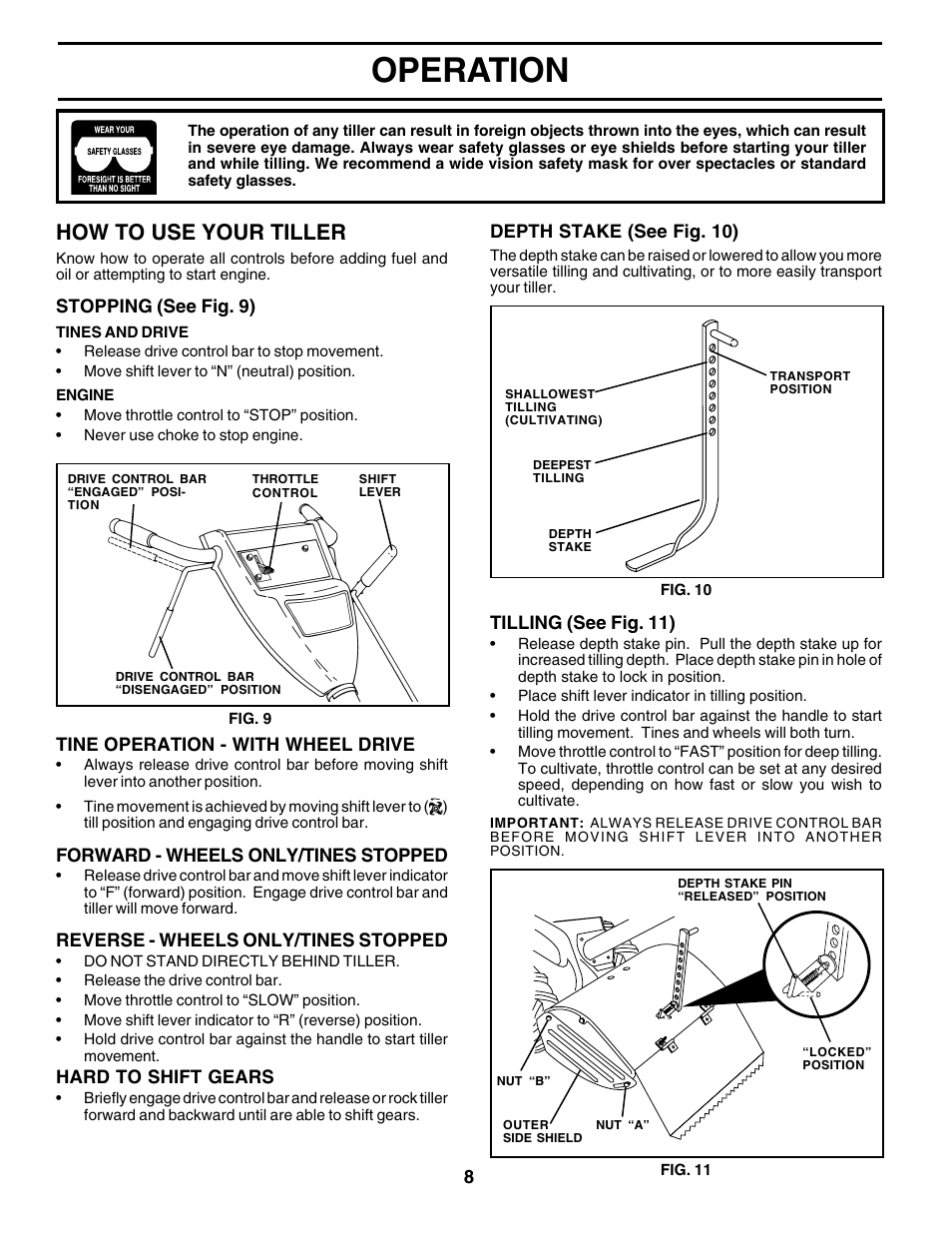 Operation, How to use your tiller | Poulan PRRT65A User Manual | Page 8 / 28