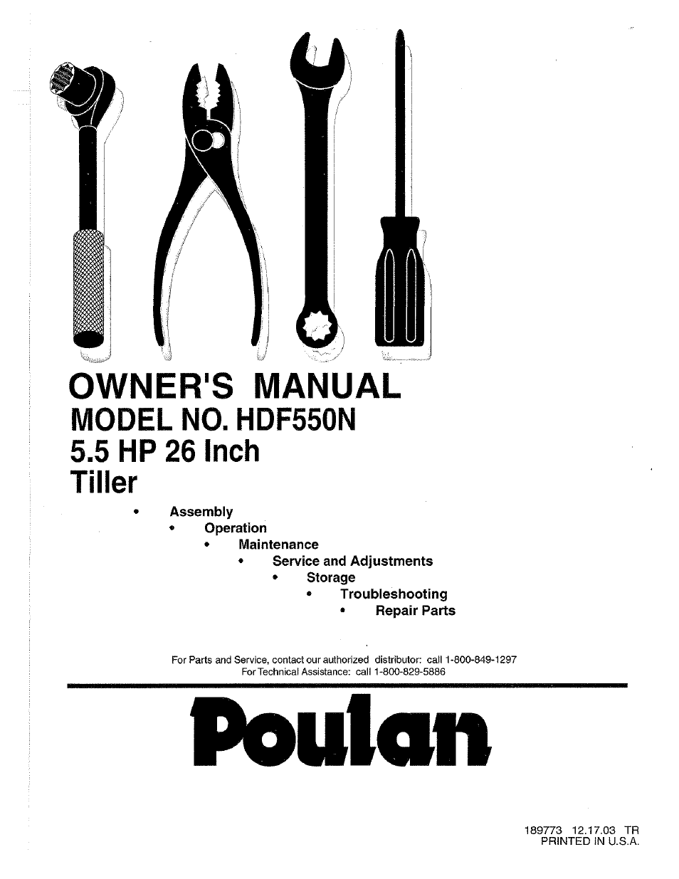 Poulan HDF550N User Manual | 24 pages