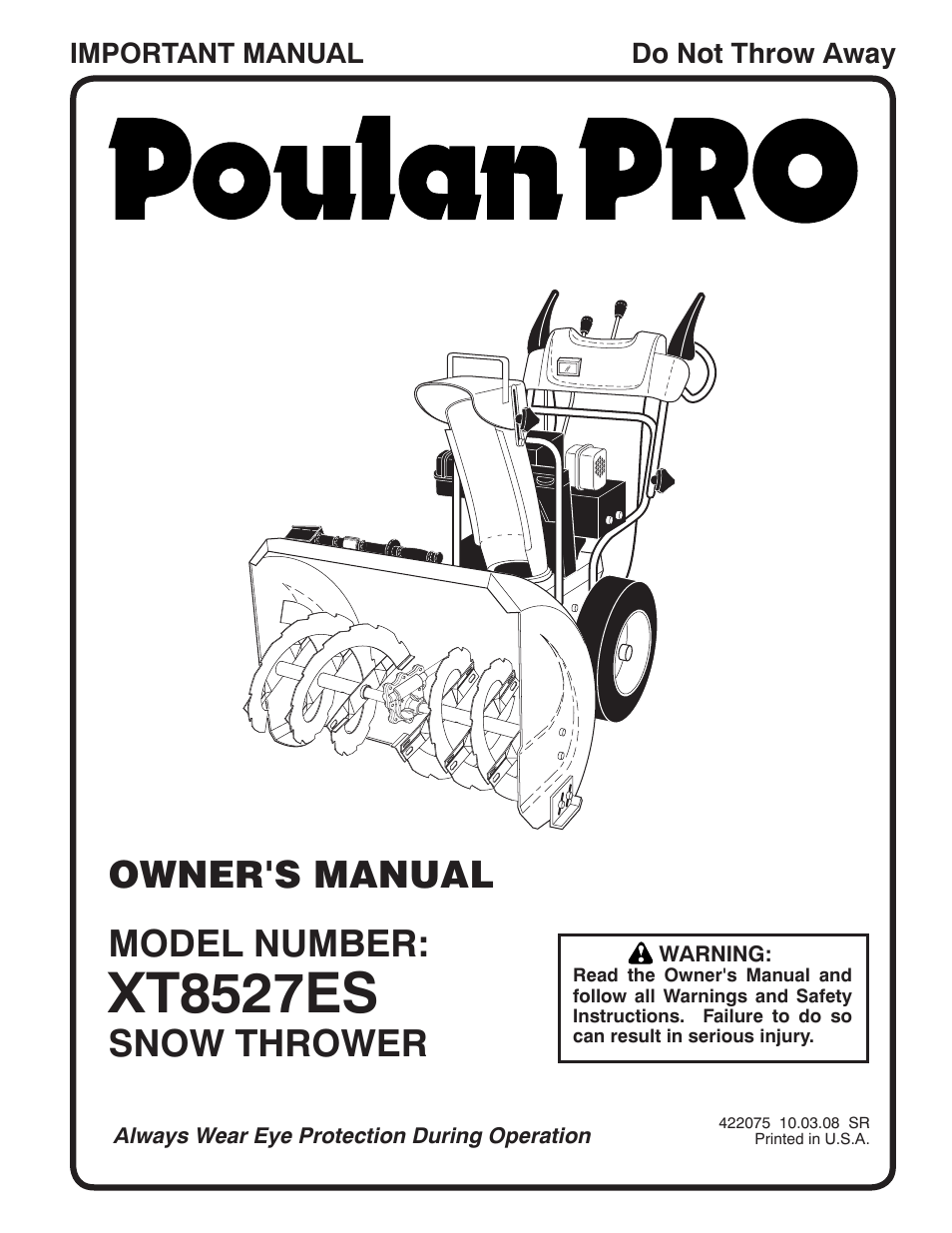 Poulan 422075 User Manual | 40 pages