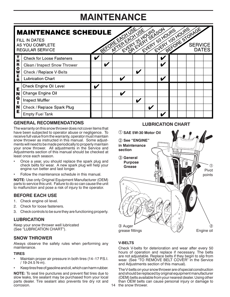 Maintenance | Poulan 414639 User Manual | Page 14 / 32