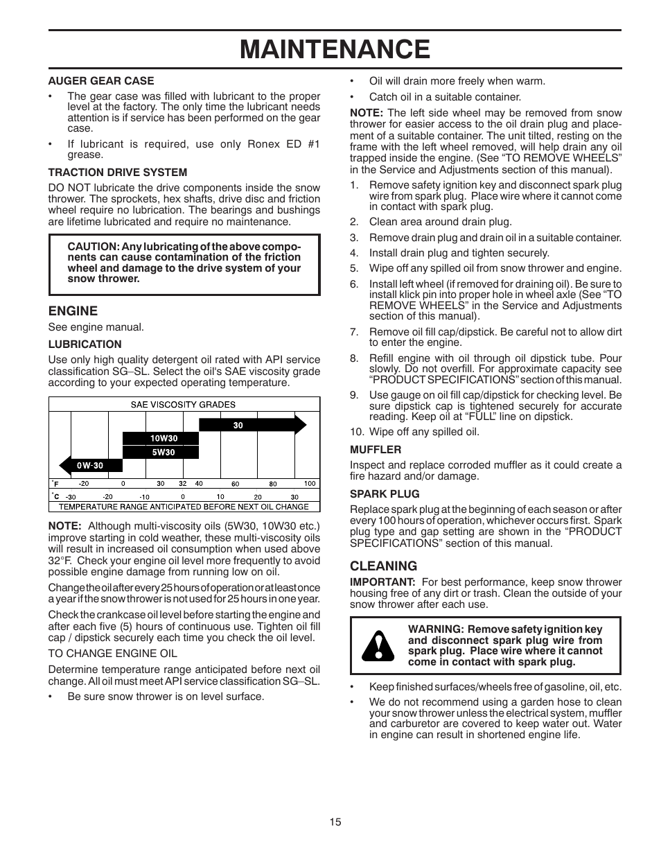 Maintenance | Poulan 414639 User Manual | Page 15 / 32