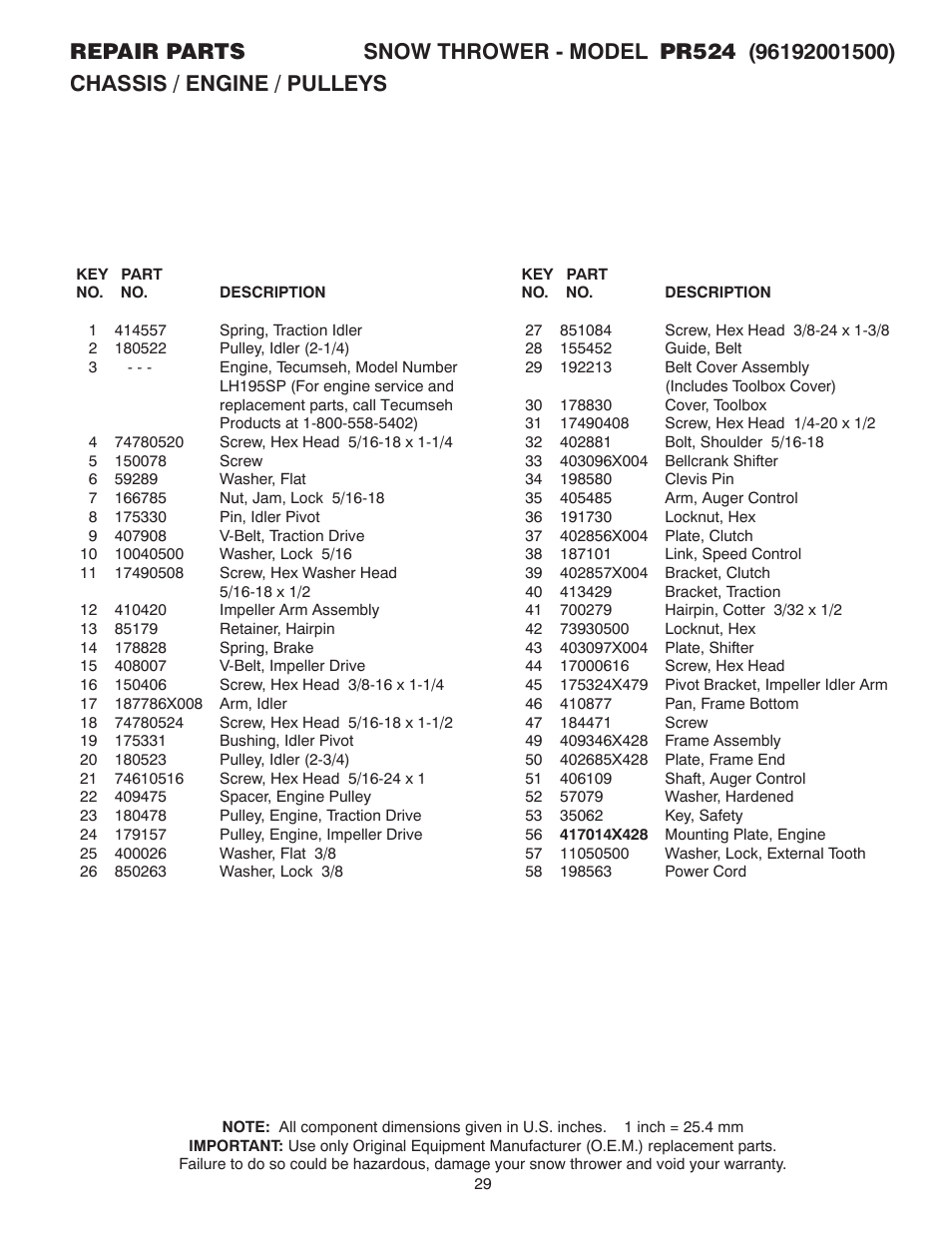 Poulan 414639 User Manual | Page 29 / 32