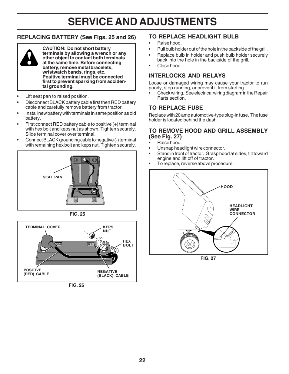 Service and adjustments | Poulan 183313 User Manual | Page 22 / 48