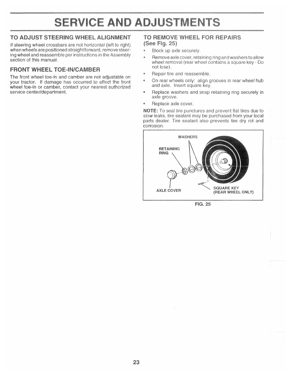 Rf) aíj isst mffhirl, Front #heel toe in/cambfh, Ir repair | Poulan 165370 User Manual | Page 23 / 48