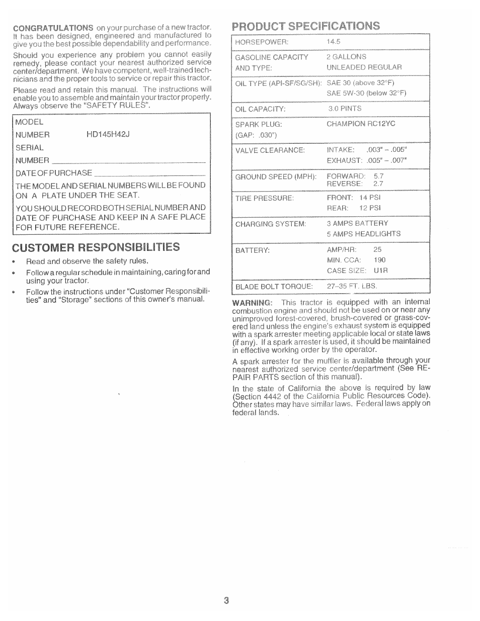 Poulan 165370 User Manual | Page 3 / 48