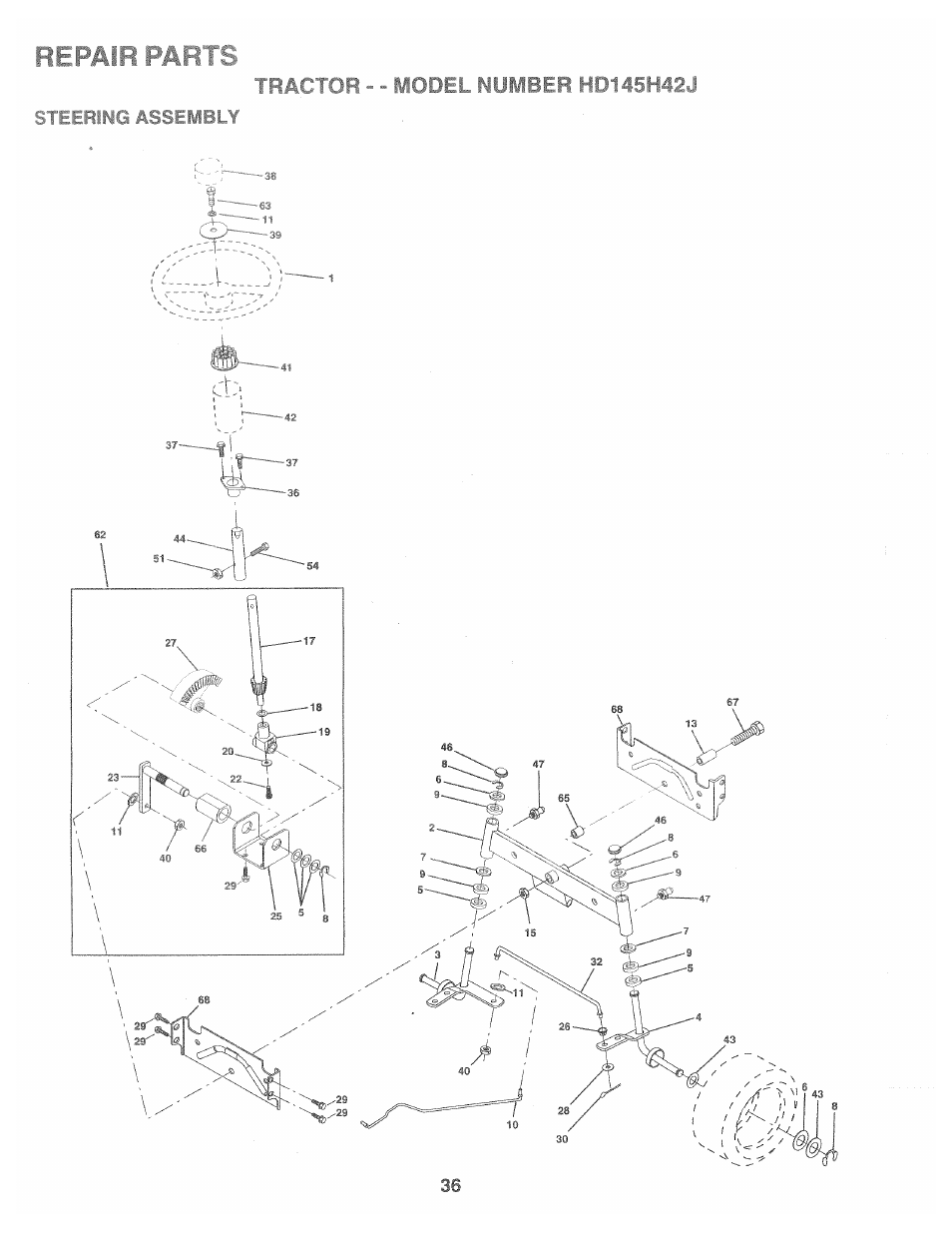 Repair parti | Poulan 165370 User Manual | Page 36 / 48