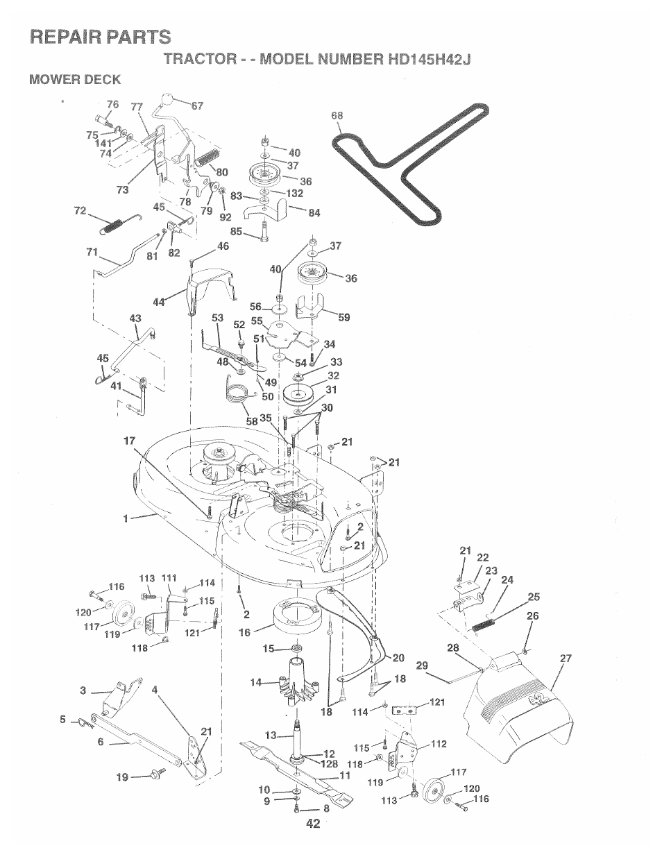 Repair parts | Poulan 165370 User Manual | Page 42 / 48