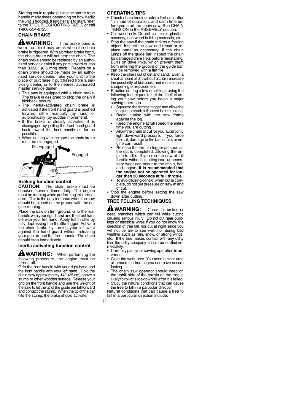 Warning | Poulan 952802151 User Manual | Page 11 / 21