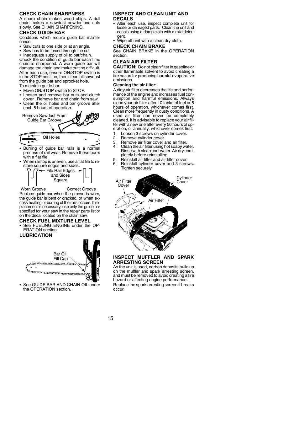 Poulan 952802151 User Manual | Page 15 / 21