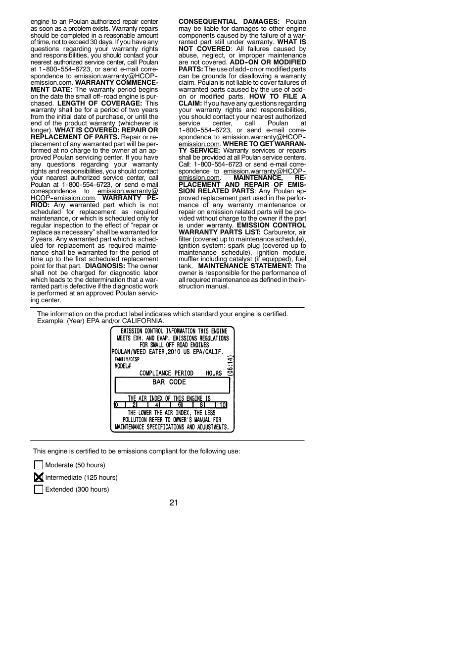 Poulan 952802151 User Manual | Page 21 / 21