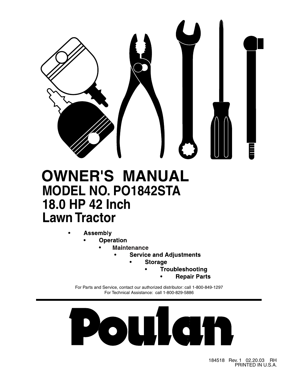 Poulan 184518 User Manual | 48 pages