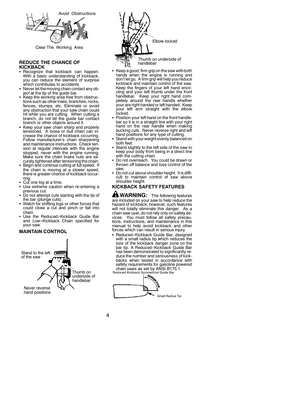 Warning | Poulan 530165412 User Manual | Page 4 / 18