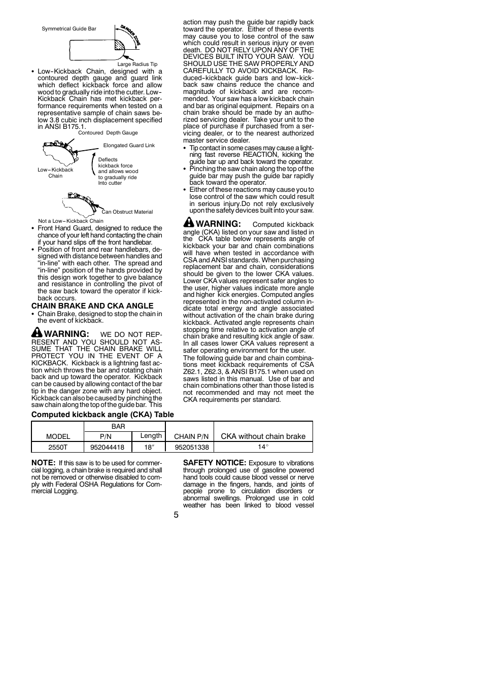 Warning | Poulan 530165412 User Manual | Page 5 / 18