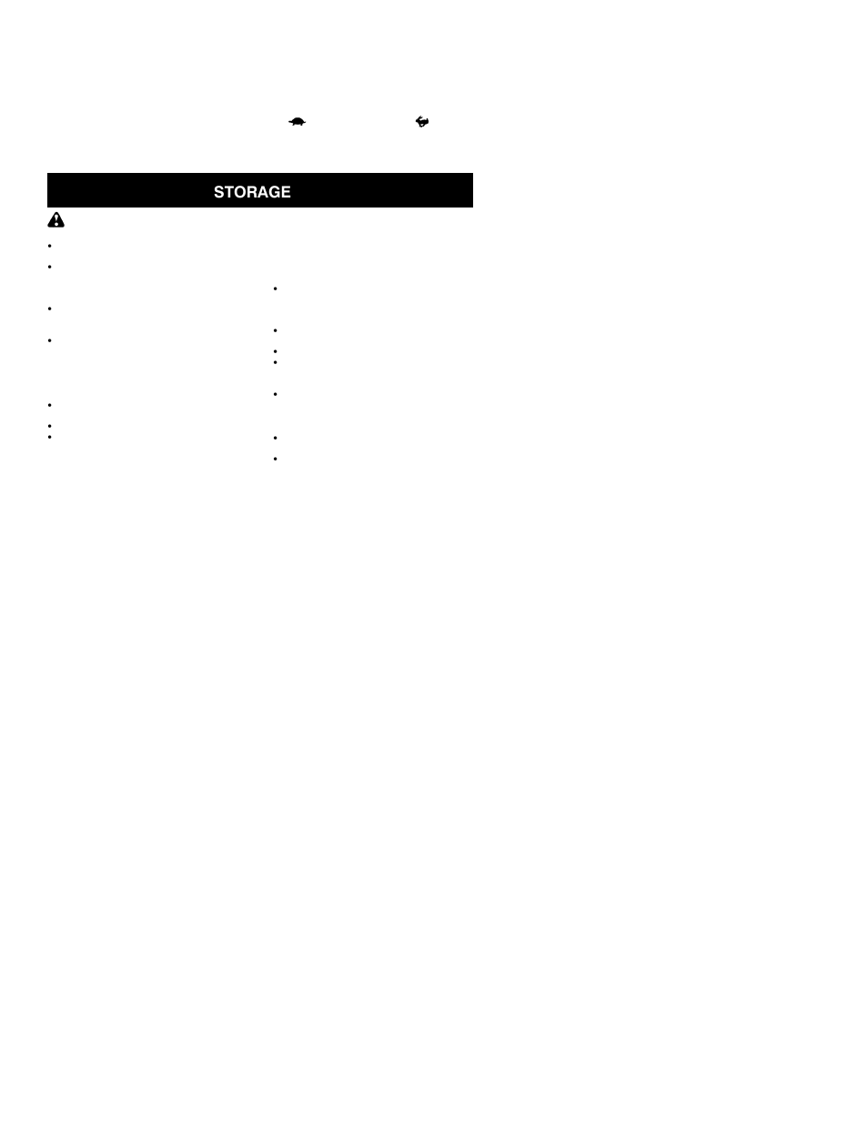 Storage | Poulan BVM200 LE User Manual | Page 9 / 12