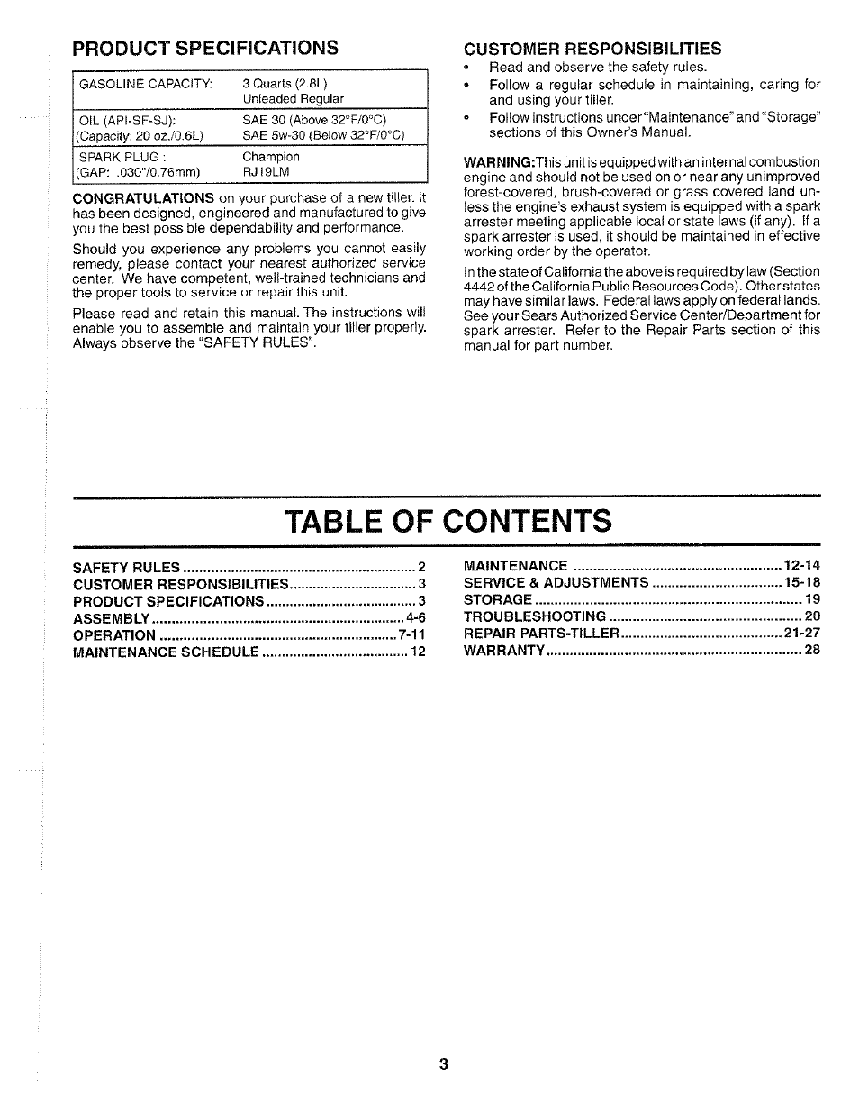 Poulan 184877 User Manual | Page 3 / 28