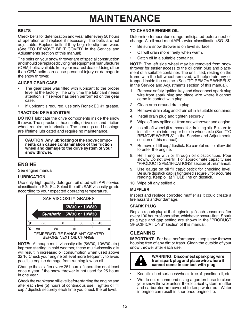 Maintenance | Poulan 96192004301 User Manual | Page 15 / 44