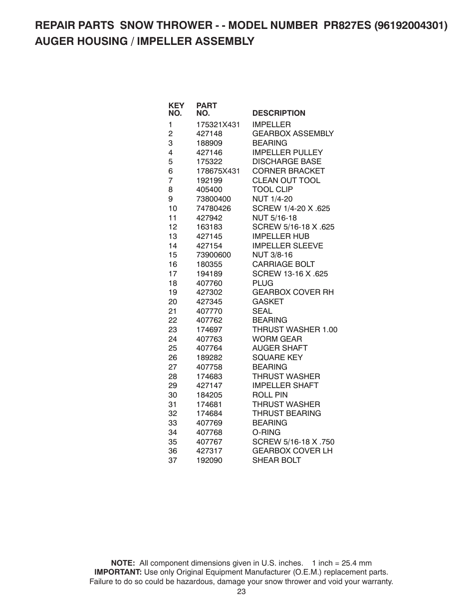 Poulan 96192004301 User Manual | Page 23 / 44