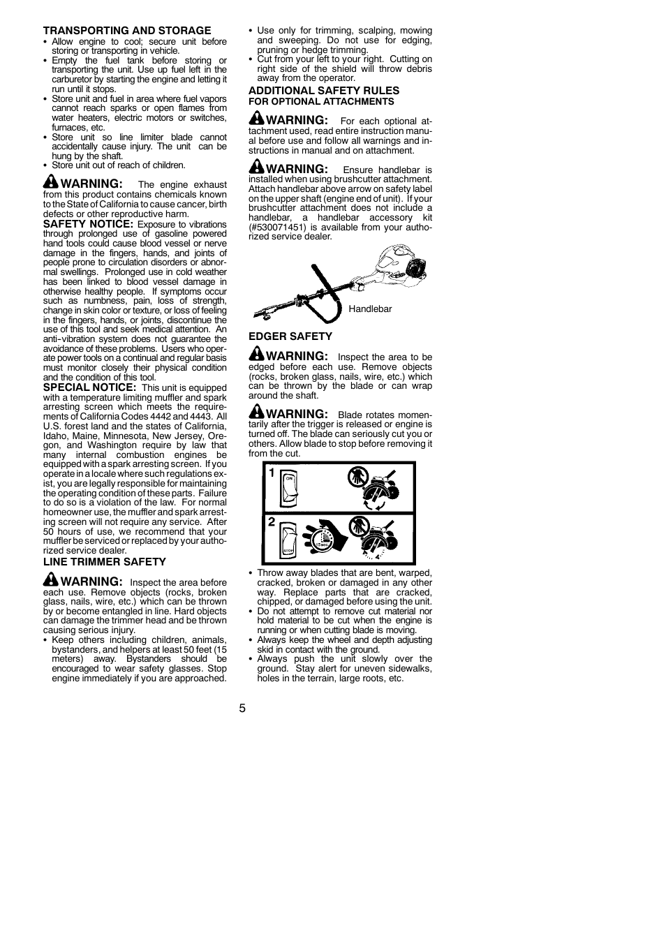 Warning | Poulan Pro SM705 User Manual | Page 5 / 18