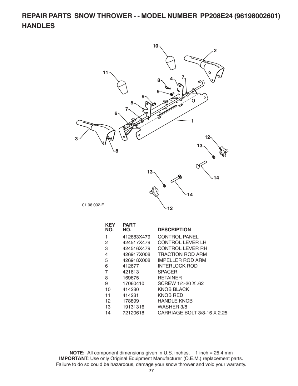 Poulan Pro PP208E24 SNOW THROWER User Manual | Page 27 / 40