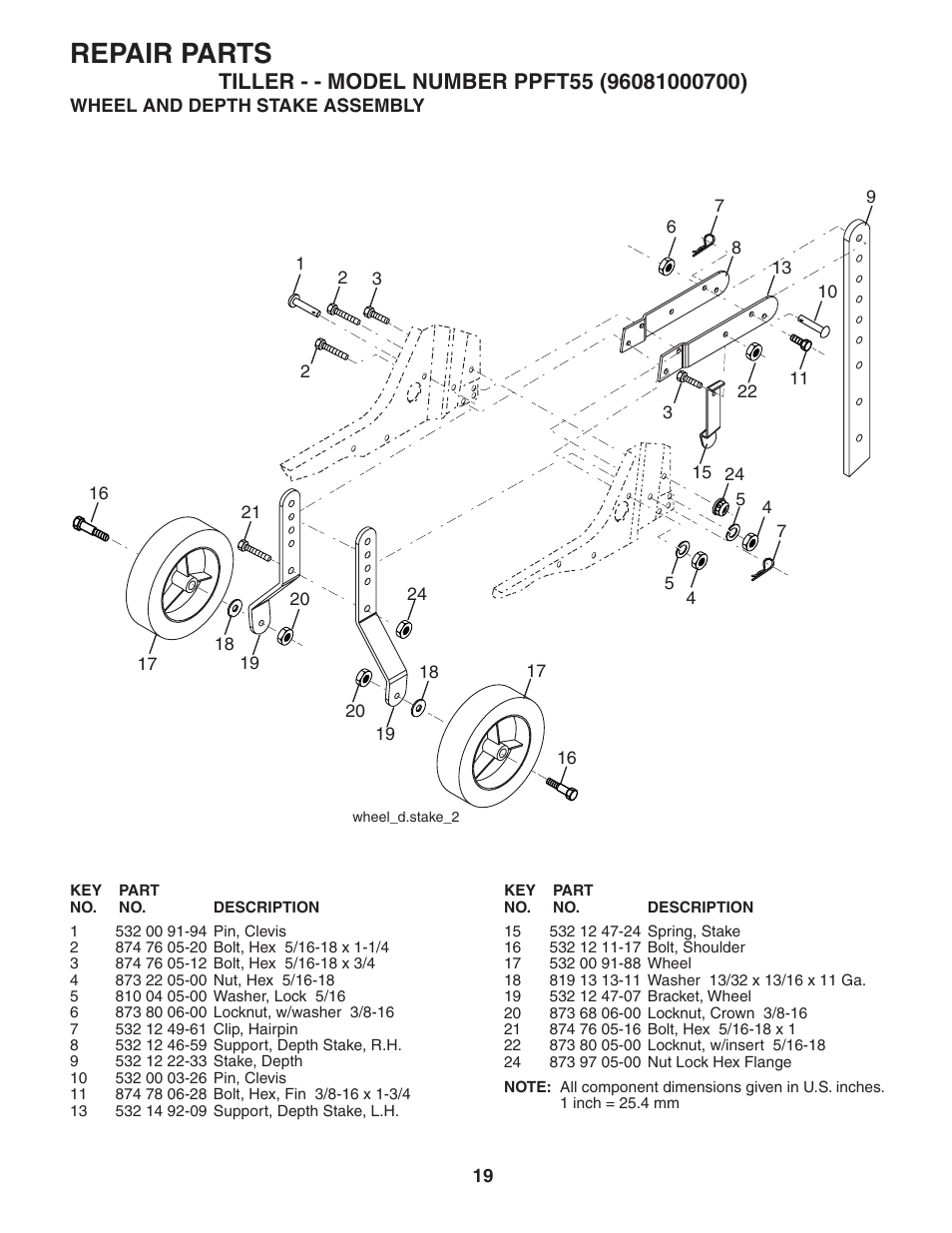 Repair parts | Poulan 96081000700 User Manual | Page 19 / 24