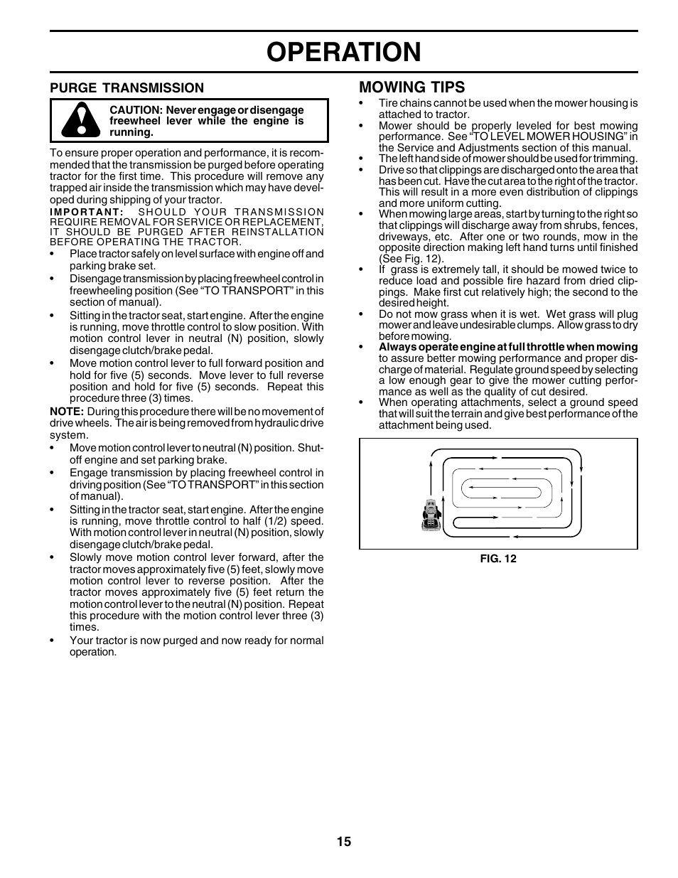 Operation, Mowing tips | Poulan 176873 User Manual | Page 15 / 52