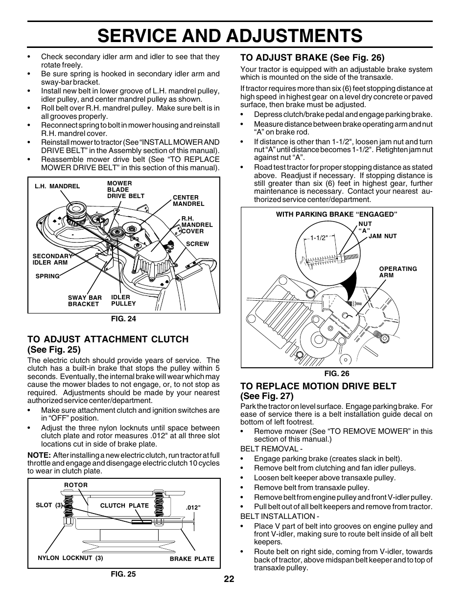 Service and adjustments | Poulan 176873 User Manual | Page 22 / 52