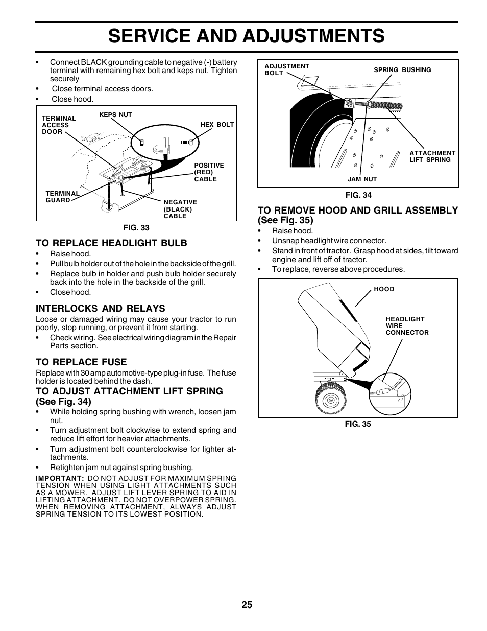 Service and adjustments | Poulan 176873 User Manual | Page 25 / 52