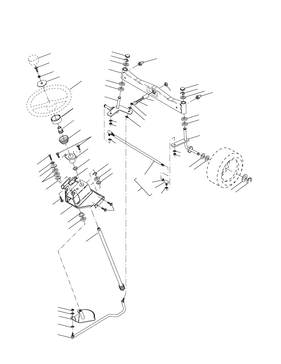 Repair parts, Tractor - - model number prgt22h50a, Steering assembly | Poulan 176873 User Manual | Page 38 / 52