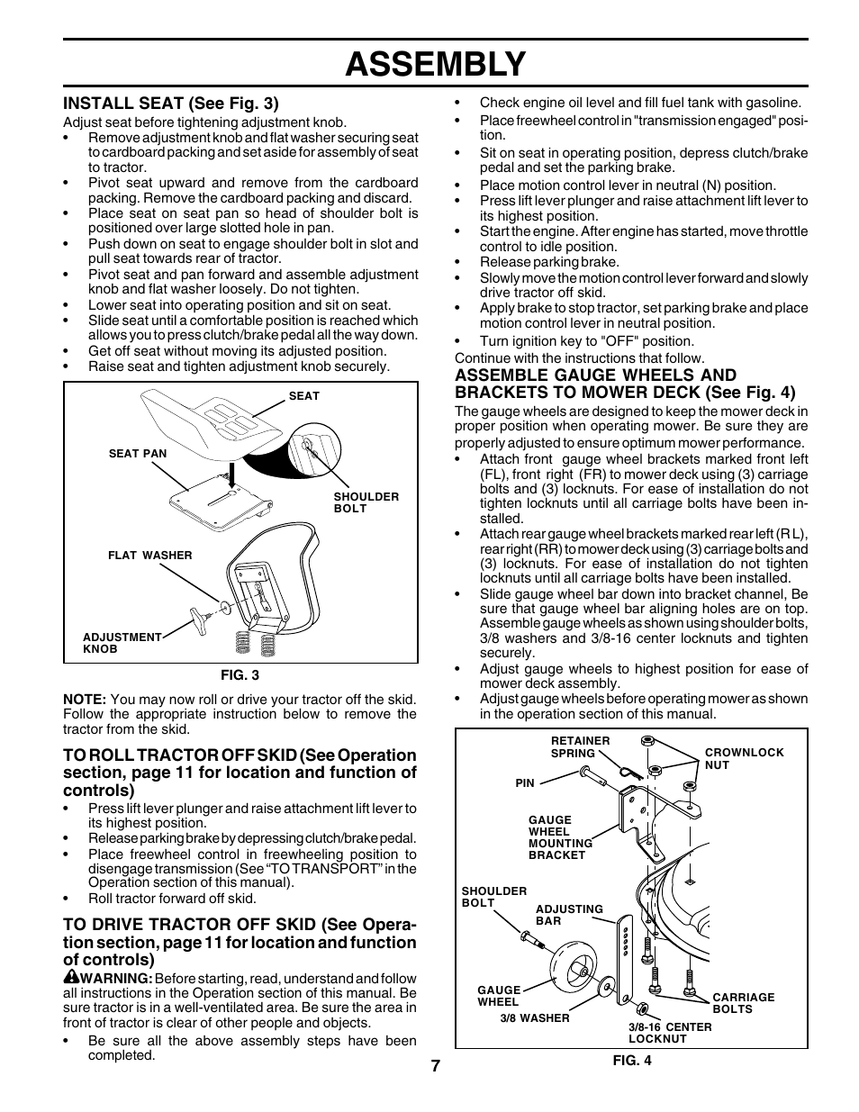 Assembly | Poulan 176873 User Manual | Page 7 / 52