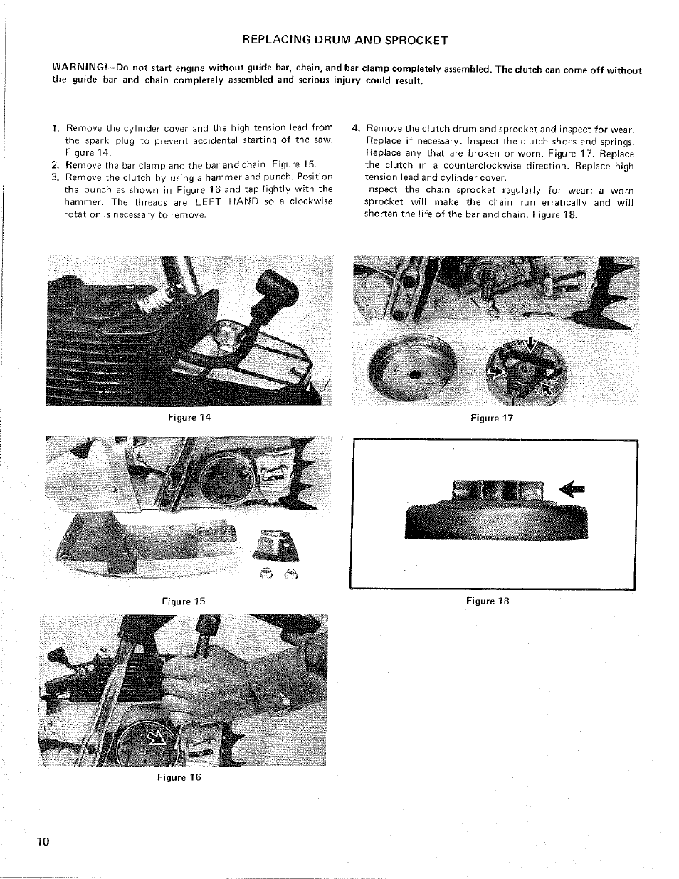Replacing drum and sprocket | Poulan 4400 User Manual | Page 10 / 13